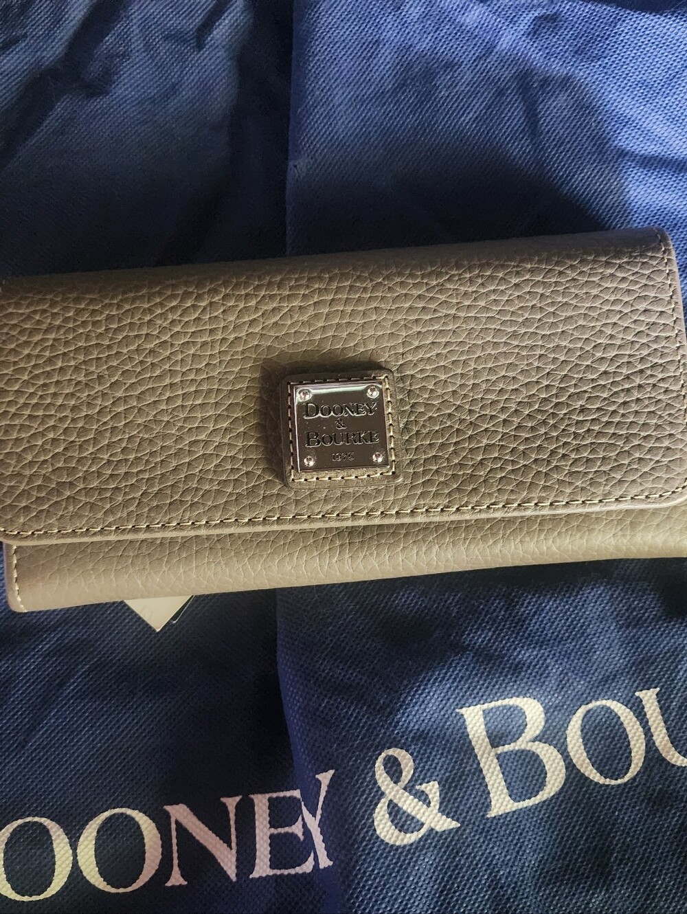 Dooney & Bourke Gray Leather Wallet with Red Interior